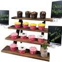 rackNgroove Wooden Cupcake Stand for 24 Cupcakes, Tiered Display Stand for Dessert, Grazing Table Supplies, Candle & Soap Display Stand for Craft Shows, Retail Vendor Wooden Display Shelf