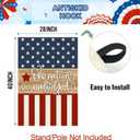 Baccessor Patriotic 4th of July House Flag 28 x 40 Inch Double Sided Burlap One Nation Under God Memorial Day Independence Day Large Yard Flag Holiday Farmhouse Seasonal Outdoor Outside Decoration