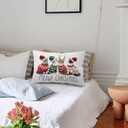 Meowy Christmas Pillow Covers 12x20, Cat Lover Gifts for Women, Cute Cats with Santa Claus Hat Pillow Covers for Home Living Room Bedroom