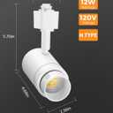 Zoomable J Type Track Lighting Heads Dimmable Track Light Heads LED Track Lighting Fixtures Ceiling Spot Light, J Style Track Heads for J Type Rails - White CRI90 12W 4 Pack 3000K