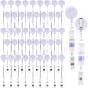 100pcs Beadable Badge Reels Making Kits - Beaded Blank Bars Bulk - Retractable Badge Reel with Belt Clip for ID Name DIY Gift Beadable Items for Nurses, Teachers, Students, Office, Workers (White)