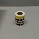 Perco Fluorescent 1-Inch Round Circle Dot Sticker Labels - Multi-Roll Pack (4 Rolls, 1,000 Labels Each) - Permanent Adhesive, Vibrant Colors, Strong Hold - Perforated for Easy Use -, Yellow, Black, Black, Brown