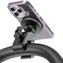 Magnetic Phone Holder Clamp Mount – 20 x N52 Strong Magnet Mount for Gym, Spin Bike (Fits Peloton), Treadmill, Stroller, Golf Cart, Shopping Cart – Compatible with Mag-Safe iPhone 12-17 Series