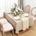 Fitable Faux Linen Tablecloths for Rectangle Tables: Water & Stain Resistant Farmhouse Table Cloth, Washable Burlap Textured Table Covers for Kitchen Dining Party(2 Pack, 60x84 Inch, Beige)