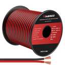 12Gauge 100FT Electrical Wire Cable 2 Conductors Red Black Cable Hookup LED Lighting Strips Flexible Wire Extension Cord 12AWG Copper Clad Aluminum Copper Wire 12V/24V DC -30.5M