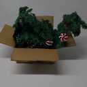 Christmas Garland with Lights, Pre-lit 9ft Christmas Decorations with 50 Warm White LED Lights, Berries, Balls, and Red Flower for Door, Stairs, Railing, Indoor, Outdoor, Battery Operated