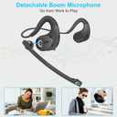 iDIGMALL Bluetooth Headset with Detachable Microphone, Multi-Point Wireless Headset w/DSP Noise Canceling Mic for Phone PC Laptop, Comfort & Light Open Ear headphones for Office Meeting Home Work, 12H