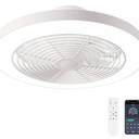 Orison Ceiling Fans with Lights, Low Profile Ceiling Fan with Lights and Remote, 6 Wind Speeds Smart Flush Mount Ceiling Fan for Bedroom, Kids Room and Living Room 19.7" (White)