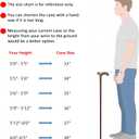 Wooden Walking Cane with 5 Height for Men and Women, Handmade Wood Cane with Comfort Grip Handle, Supportive Mobility Aid for Seniors, Fashionable & Classic Lightweight Stick