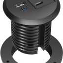 Desktop Power Grommet, 2 inch, USB C PD 20W Fast Charging Station, Desk Hole Recessed Power Outlet,ETL Listed (1, 6 FT Cable)