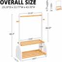 BAMBOOHOMIE Kids Clothing Rack with Adjustable Rods, Children Clothes Garment Rack for Kids Baby Pet, Kids Dress Up Rack with 2 Bottom Shelves, Kids Wardrobe Closet for Toddlers Nursery (White)