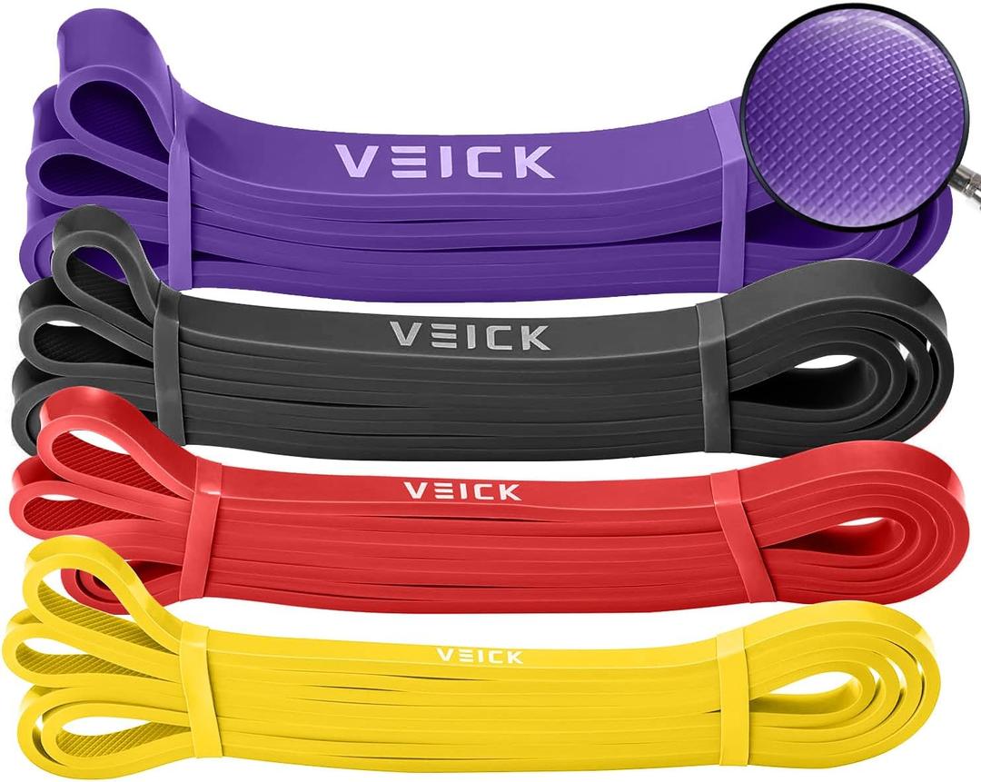 VEICK Resistance Bands for Working Out, Rubber Exercise Band Set for Men Women, Heavy Full Body Elastic Workout Bands Equipment for Home Fitness Gym, 2 PCS