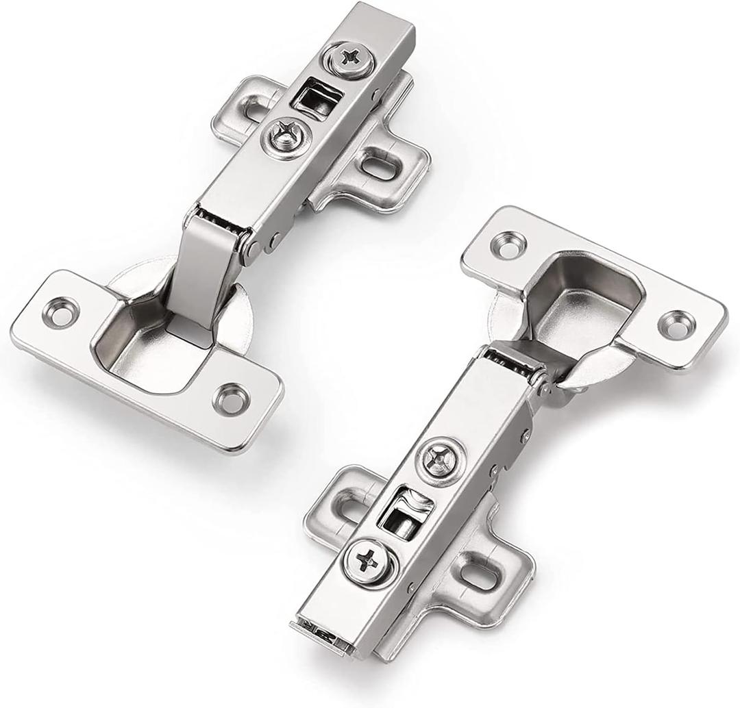 Probrico 105 Degree Soft Closing European Full Overlay Concealed Hinge with Mounting Plate, 2 Pair (4 Pieces)