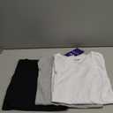 Sivvan Scrubs for Women - Long Sleeve Comfort Underscrub Tee 3-Pack (X-Small, Black / Dark Marl Grey / White)