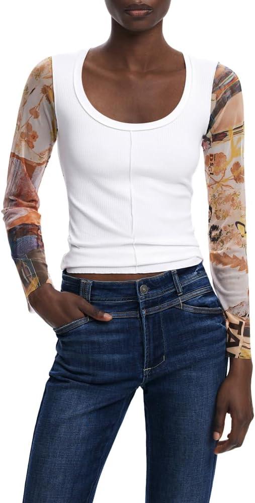 Desigual Women's Ts_Amara (White,XS)
