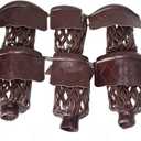 Pack of 6 PU Leather Pool Table Pockets Billiard Table Web Shield Set Drop Bag Nets with Diamond Pattern Screws Include (brown)
