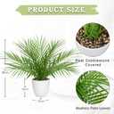 Briful Fake Plant 15 Artificial Palm Plant in White Pot Real Touch Faux Tropical Palm Tree Houseplant for Home Indoor Living Room Tabletop Balcony Decorations