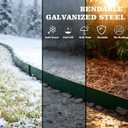 A ANLEOLIFE 20FT Galvanized Steel Landscape Edging, 6-Pack 40" L x 6" H Hammer-in Metal Garden Border with 10 Stakes for Lawn, Pathway, Flower Beds Green