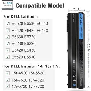 T54FJ 8858x Laptop Battery for Dell Latitude E6420 E6430 E6440 E6520 E6530 E6540 E5520 E5530 E5420 E5430, Inspiron 17r-7720 17r-se-7720 17r-5720 15r-5520 15r-7520 [65Wh 11.1V 6 Cell]
