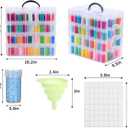 4-Tier Diamond Painting Storage Container, 200Slots Portable Bead Organizer Box, Stackable Crafts Organizers for DIY Diamond Art Craft Jewelry Bead Storage