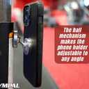 Magnetic Phone Mount Holder - Dual Magnetic Gym Phone Holder for Working Out Videos - Double Sided Strong Magnet with 360 Degree Rotation - Fits Any Smart Phone (Silver)