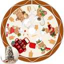 Boao 48 Inch Christmas Gingerbread Man Tree Skirt Candy Artificial Xmas Tree Skirt for Holiday Christmas Party Decorations