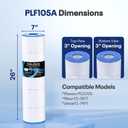 POOLPURE CCP420 Pool Filters Replaces Pentair Clean and Clear Plus 420, R173576, PCC105, 178584, Ultral-A6, Unicel C-7471, 817-0106, Filbur FC-1977, 570-0425-07, L x OD: 26"x7", 4X105 sq.ft. Cartridge