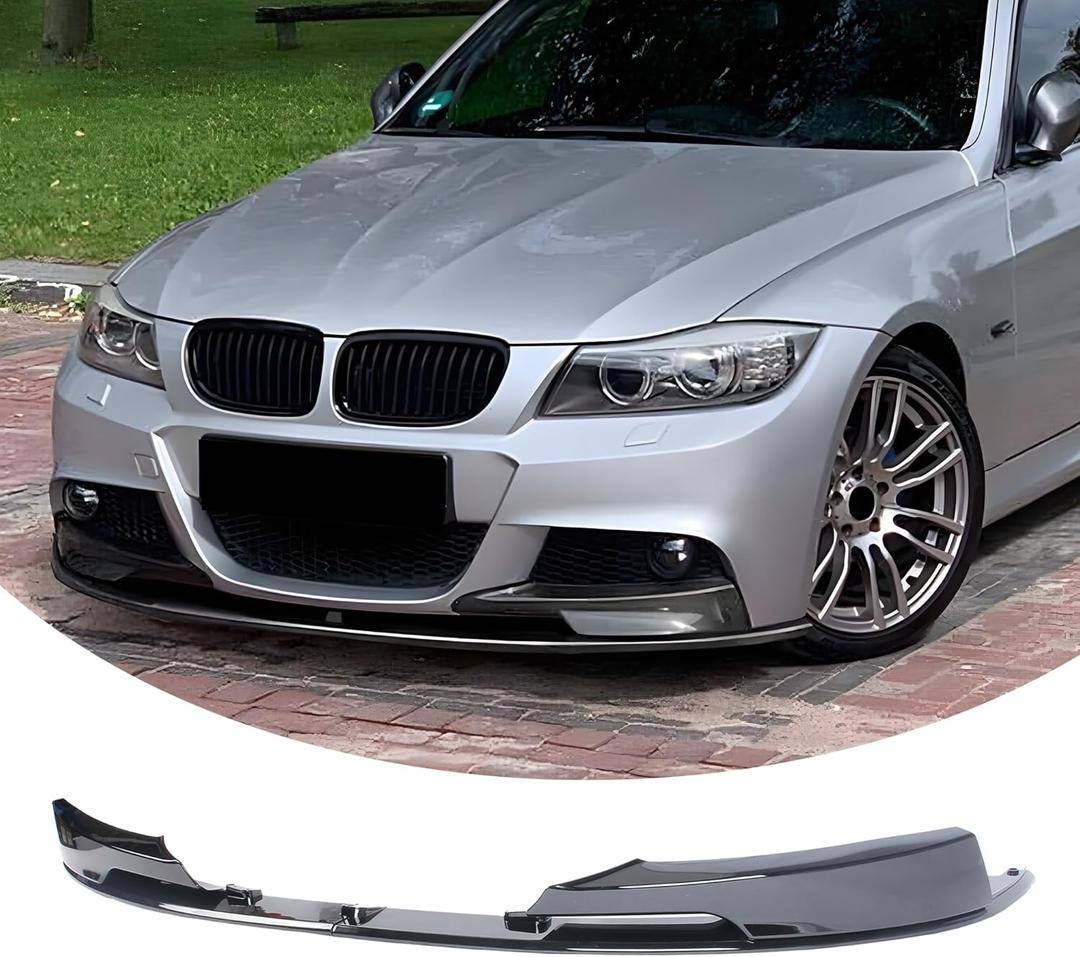 Front Bumper Lip Splitter Spoiler Fit for BMW 3 Series 328i/ 335i/ 335d E90 LCI M Sport Bumper 2009 2010 2011 Sedan Gloss Black Accessories Air Chin Body Kit