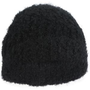 Heat Logic Women Winter Beanie Hat, Warm Stretchy Skull Cap, Soft Cozy Cap, Knit Beanie in Multiple Colors (Black+boucle)