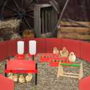 Chick Brooder Box for Chicks Baby Chick Starter Kit Brooding Playpen with Chick Heating Plate Perch Feeder Waterer for Duck and Quail Chicken Supplies