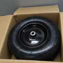 RRQ (2 Pack) 4.80/4.00-8 Tire and Wheel, 16" Pneumatic Wheelbarrow Tires with 3" Centered Hub and 3/4" Bearings (Comes with 5/8" ID Iron Tube Adapter), for Wheelbarrow, Garden Cart, Trailer and More