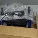 Drive Medical 10257BL-1 4 Wheel Rollator Walker With Seat, Steel Rolling Walker, Height Adjustable, 7.5" Wheels, Removable Back Support, 300 Pound Weight Capacity, Blue