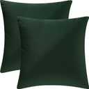 2 Pack 18x18 Pillow Cover Velvet Pillow Covers, Square Throw Pillow Covers for Living Room Decorations Throw Pillow Case, Throw Pillow Cover Cushion Cover for Sofa Bedroom Car, Dark Green Velvet
