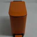 TIPGO Small Bathroom Trash Can with Lid Soft Close, 6 Liter / 1.6 Gallon Stainless Steel Garbage Can with Removable Inner Bucket, Step Pedal, Slim Trash Cans for Bedroom, Office, Kitchen (Orange)