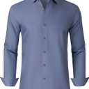 Mens Grade 3.5 Wrinkle-Resistant Dress Shirts Men's Long Sleeve Button Down Work Shirt for Men S