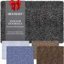 Premium Microfiber Indoor Door Mat  32"x48" Washable Entry Mat, Non-Slip, Waterproof Backing, Super Absorbent, Low Profile Entryway Doormat for Indoor Entrance (Black/Dark Gray Fibers)