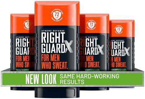 Right Guard Xtreme Defense Invisible Solid Antiperspirant Deodorant, Fresh Blast Scent - 5-in-1 Deodorant Men Can Trust, 72-Hour Odor Control, 2.6 oz (4 Pack)