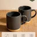 OTAGO Coffee Mugs for 4, 12 oz Mug Set, Partially Unglazed Base,Dringking Cup with Handle for Coffee, Tea, Cocoa, Milk, Gray