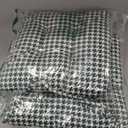 2-Pack Outdoor/Indoor Wicker Patio Seat Cushion Pad with Ties - Dining Chair Cushion, 17" x 17" (Green Houndstooth)