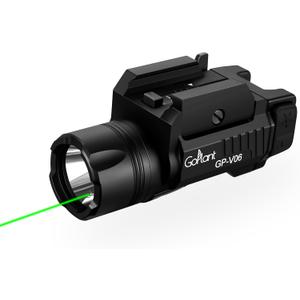 1500 Lumens Weapon Laser Light Long Runtime 160 Minutes, Type-C Rechargeable Adjustable Rail-Mounted Laser Light Combo, LED Tactical Rifle Flashlight (GP-V06)
