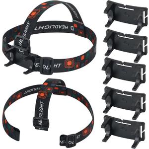 Lenporl 5 PCS Headlamp Holder Mounting Clip Buckle Headlight Flashlight Mount Stand for Slonik and Most Other 22mm -26mm LED Headlamps Flashlight Rechargeable with Headband(Not Include Head Lamp)