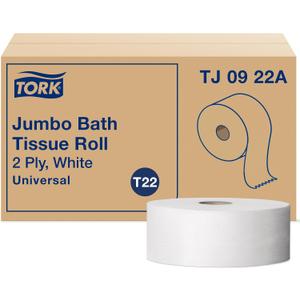 Tork Jumbo Toilet Paper Roll White T22, Universal, 2-ply, 12 x 1000', TJ0922A