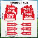 10PCS Yard Sale Signs with Stakes 16 x 12'' Red Yard Sale House Shaped Directional Arrow Double Sided Sign Corrugated Plastic Waterproof Outdoor House Sign for Transaction Guest Moving Signs