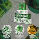 St Patricks Decorations for Table - Leprechaun Lighted Let the Shenanigans Begin Wood Box Wooden Sign for Table Tabletop Bathroom Home Shelf Office Decor