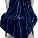 Exclusivo Mezcla Extra Large Fleece Throw Blanket for Couch, Sofa, 300GSM Super Soft and Warm Blankets, Navy Blue Throw All Season Use, Cozy, Plush, Lightweight, 50x70 Inches