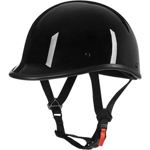 Yesmotor Motorcycle Helmet Half Shell Hawk Style Helmets Compact Lightweight Open Face for Motorcycle Street Bike Cruiser Moped - DOT Approved (Light Black,L)