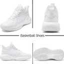 Beita Basketball Shoes for Women Fashion Sneakers Sport Shoes Anti Slip Breathable Tennis Shoes Volleyball Shoes Pickleball Shoes Running Shoes Rubber Sole Indoor Outdoor Court Light Weight Wide (White)