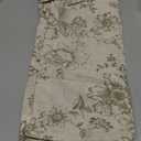 jinchan Floral Linen Tier Curtains 24 Inch Farmhouse Cafe Curtains Tie Top Botanic Drapes for Small Windows Over Sink for Kitchen Country Rustic Laundry Room Bathroom RV 2 Panels Green on Beige