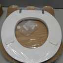 Mayfair Padded Toilet Seat with Chrome Hinges, Soft Vinyl over Wood Core Seat, Made in USA, Round, White
