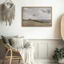 InSimSea Framed Canvas Wall Art Vintage Decor, Large Farmhouse Nature Scenery Clouds Valley Grassland Pictures Prints, Classical Retro Paintings Home Decor for Living Room Bedroom Office, 16"x24"